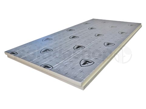 B-keus PIR 2-zijdig aluminium 2400x1200x100mm met sponning Rd: 4,54 (2,88m2)