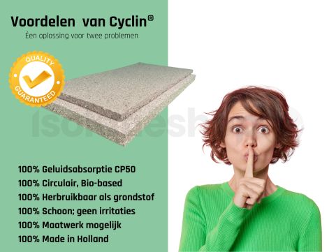 Cyclin Cellulose Geluidsisolatie 1200x600x30mm Rd:0.79 (=0,72 m²)