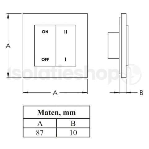 Decentrale WTW-unit Ø125 mm met schakelaar - EER125S