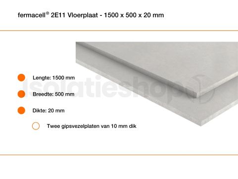 Fermacell 2E11 vloerplaat 1500x500x20mm (=0,75 m²)