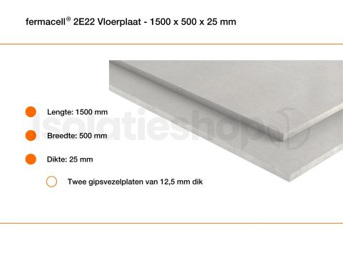 Fermacell 2E22 vloerplaat 1500x500x25mm (=0,75 m²)