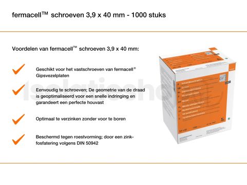 Fermacell schroeven 3,9x40mm 1000st.