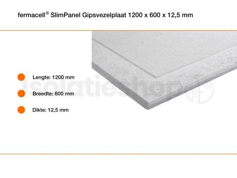 Fermacell SlimPanel gipsvezelplaat 1200x600x12,5mm 4AK (=0,72 m²)