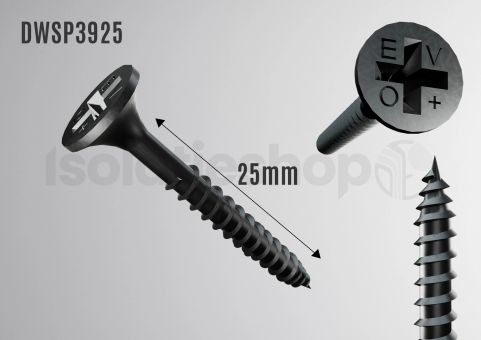 Gipsplaatschroeven fijne draad PH2 3,5X25mm 1000st.