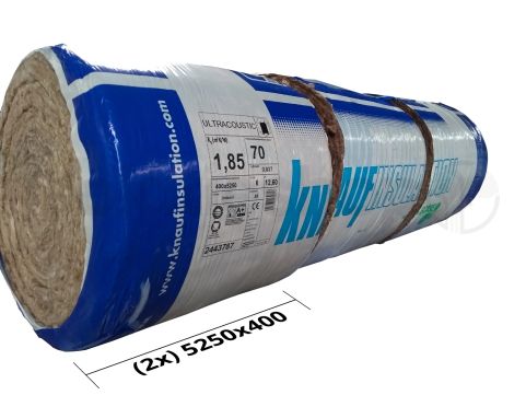 Glaswol Outlet Knauf Ultracoustic (2x) 5250x400x70mm Rd:1,85 (=4,2m²)