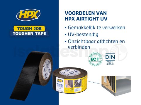HPX Airtight UV bestendige PE tape 60mm x 25m