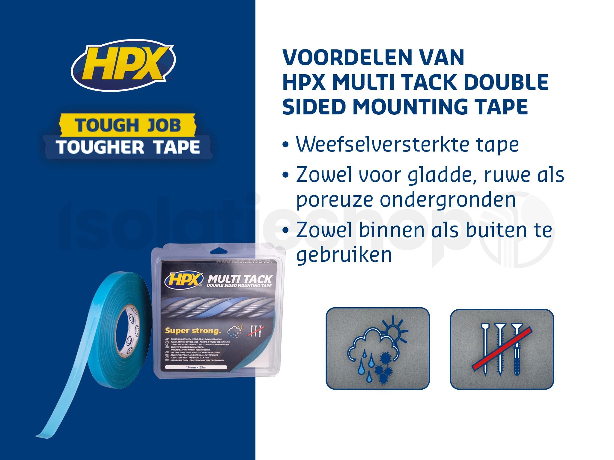 HPX Powerseal dubbelzijdige tape 25 mm - 1,5 meter