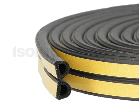 Isofour Tochtband zwart D zelfklevend 2x3m