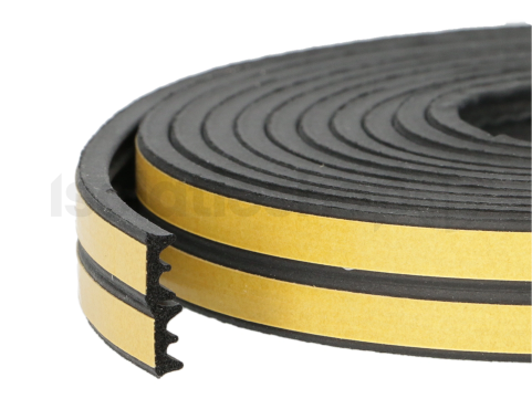 Isofour Tochtband zwart E zelfklevend 2x3m