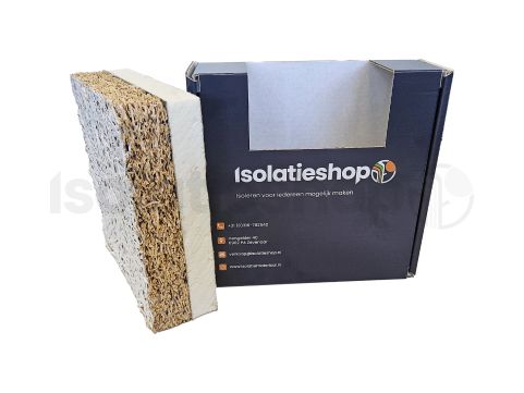 Isolatieshop sample PIR + Houtwolcement wit