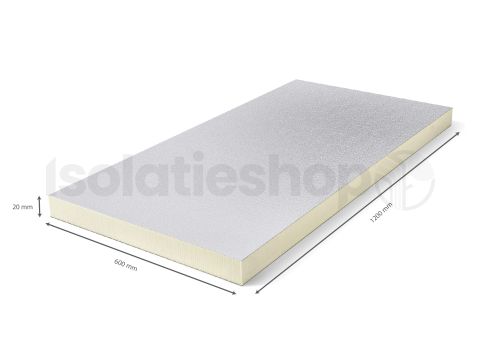 Kingspan PIR 2-zijdig Aluminium 1200x600x20mm Rd:0.90 20pl/pak (=14,40 m²)
