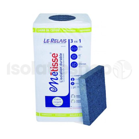 Métisse PRT katoenvezelplaat 1200x600x180mm Rd:4.60 3pl/pak (=2,16 m2)