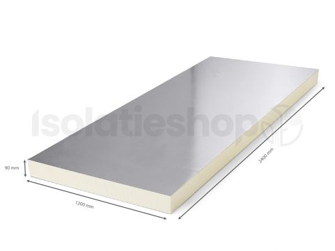 PIR 2-zijdig Aluminium 2400x1200x90mm Rd:4.09 (=2,88 m²)