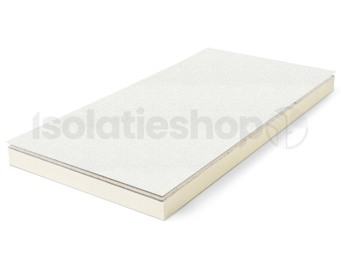 PIR + Agnes plafondplaat 14TF wit structuur 1200x600x30+12mm T&G Rd:1,36 (=0,72 m²)