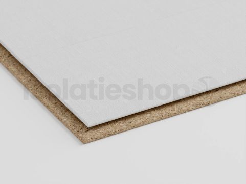 PIR + Agnes wandplaat wit linnen 2600x600x30+12mm T&G Rd:1,36 (=1,56 m²)