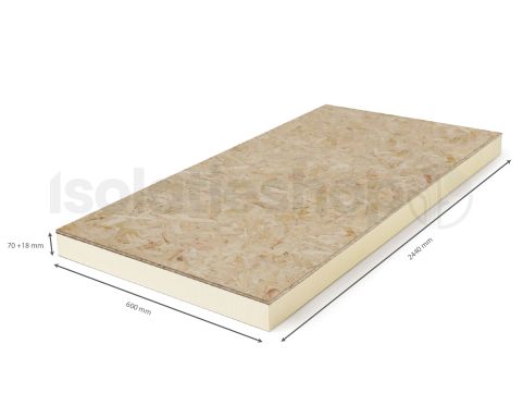 PIR + OSB 2440x600x70+18mm T&G Rd:3,18 (=1,46 m²)