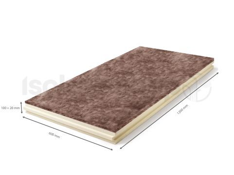 PIR Spouwplaat Plus 1200x600x100/20mm Rd:5.10 (5 platen/ =3,60 m²)