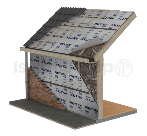 Polytex ECO 3-laags spinvlies damp-open folie 1.5x50m1 (=75 m²)