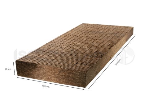 Rock4All Steenwolplaat 1200x600x90mm Rd:2.55 5pl/pak (=3,60 m²)