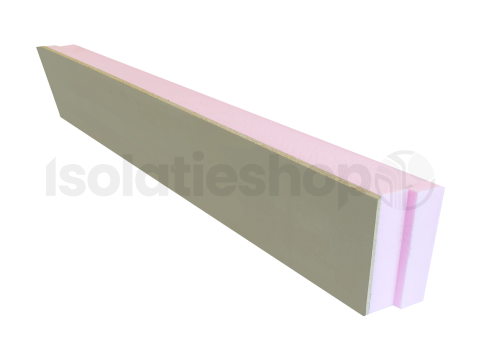 XPS kantplank sponning 1250x200x100mm+10mm grijs