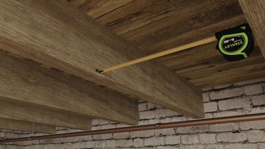 Stap 3 | Meet de afstand tussen de houten balken